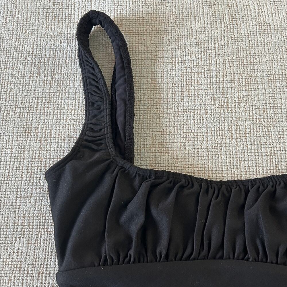 NEW Montce Zoe ruched bust high cut swimsuit in Sable black - Picture 7 of 12